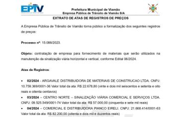EXTRATO DE ATAS DE REGISTROS DE PREÇOS