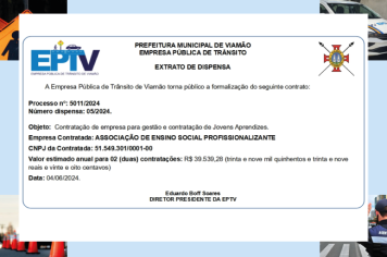 Extrato de Dispensa de Licitação