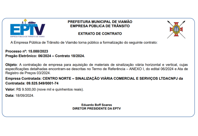 Extrato de Contrato