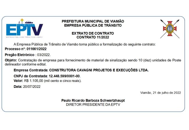 Extrato de Contrato