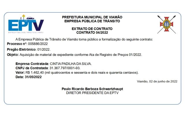 Extrato de Contrato