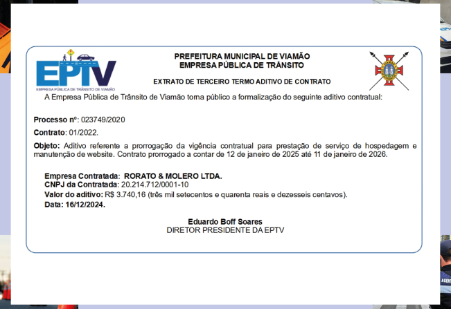 Extrato de Terceiro Termo Aditivo Contrato