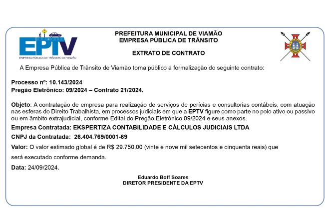 Extrato de Contrato