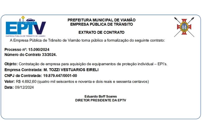 Extrato de Contrato