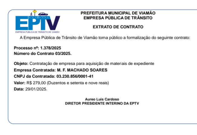 Extrato de Contrato