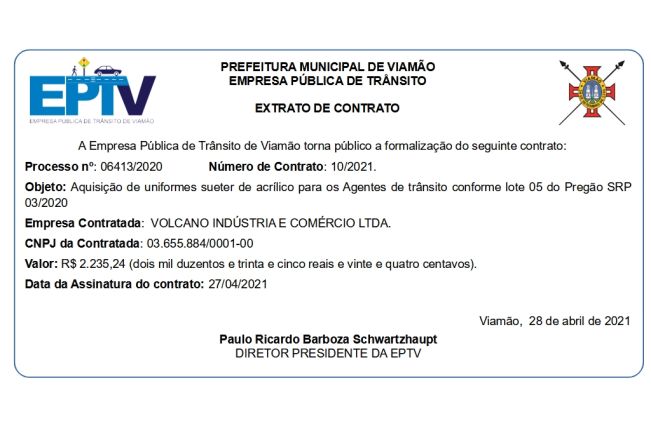 Extrato de Contrato